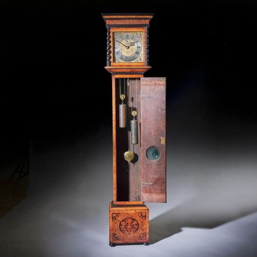 17TH CENTURY 10 INCH WILLIAM AND MARRY MARQUETRY LONGCASE CLOCK SIGNED APPLY - ADDITIONAL PHOTO 5