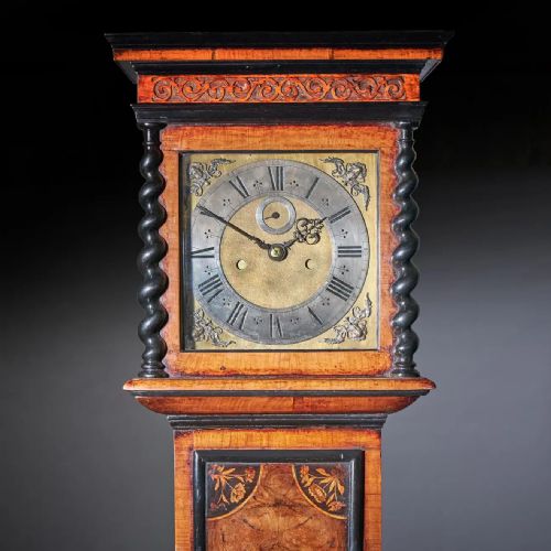 17TH CENTURY 10 INCH WILLIAM AND MARRY MARQUETRY LONGCASE CLOCK SIGNED APPLY - ADDITIONAL PHOTO 6