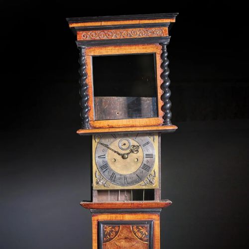 17TH CENTURY 10 INCH WILLIAM AND MARRY MARQUETRY LONGCASE CLOCK SIGNED APPLY - ADDITIONAL PHOTO 8
