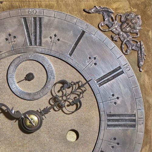 17TH CENTURY 10 INCH WILLIAM AND MARRY MARQUETRY LONGCASE CLOCK SIGNED APPLY - ADDITIONAL PHOTO 12