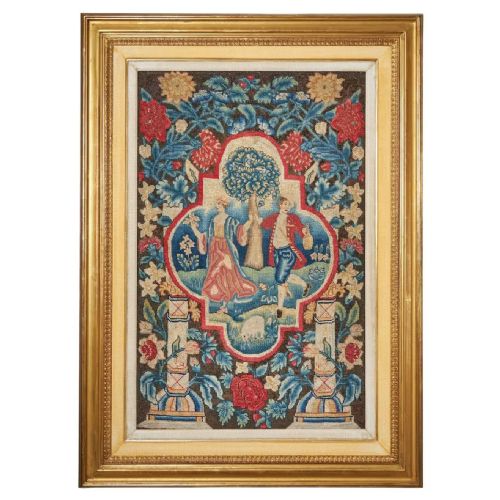 a rare and vibrant framed 18th century george ii needlework picture circa 1730 - CATEGORY: ANTIQUE MISCELLANEOUS - DATED 18TH CENTURY