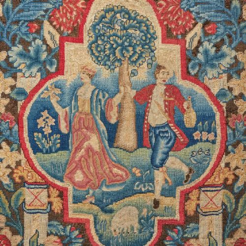 A RARE AND VIBRANT FRAMED 18TH CENTURY GEORGE II NEEDLEWORK PICTURE CIRCA 1730 - ADDITIONAL PHOTO 5