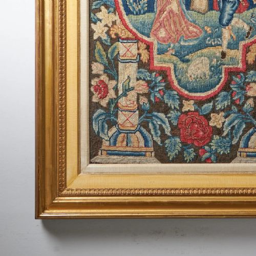 A RARE AND VIBRANT FRAMED 18TH CENTURY GEORGE II NEEDLEWORK PICTURE CIRCA 1730 - ADDITIONAL PHOTO 6