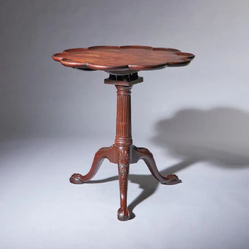A FINE 18TH CENTURY GEORGE II MAHOGANY PIECRUST TRIPOD TABLE CIRCA 1750 - ADDITIONAL PHOTO 1