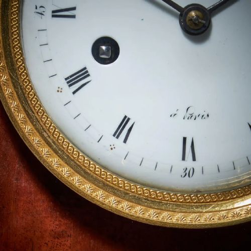 19THCENTURY FRENCH FLAME MAHOGANY NAPOLEON EMPIRE PERIOD MANTEL CLOCK - ADDITIONAL PHOTO 8