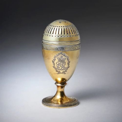 george iii silvergilt pepper pot with the royal cypher of queen charlotte 1798 - CATEGORY: ANTIQUE SILVER - DATED 18TH CENTURY