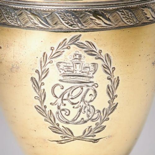 GEORGE III SILVERGILT PEPPER POT WITH THE ROYAL CYPHER OF QUEEN CHARLOTTE 1798 - ADDITIONAL PHOTO 4