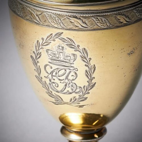 GEORGE III SILVERGILT PEPPER POT WITH THE ROYAL CYPHER OF QUEEN CHARLOTTE 1798 - ADDITIONAL PHOTO 5