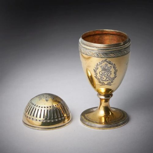 GEORGE III SILVERGILT PEPPER POT WITH THE ROYAL CYPHER OF QUEEN CHARLOTTE 1798 - ADDITIONAL PHOTO 16