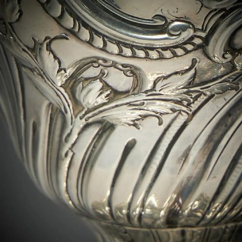 A RARE SILVER MOUNTED GEORGE II SHAGREEN TEA CADDY WITH SILVER ROCCO CANISTORS - ADDITIONAL PHOTO 11