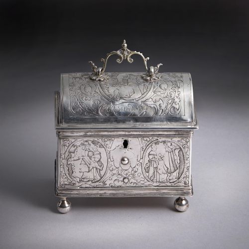A MUSEUMGRADE MID17TH CENTURY DUTCH SILVER MARRIAGE COFFIN OR KNOTTEKISTJE CIRCA 1660 - ADDITIONAL PHOTO 5