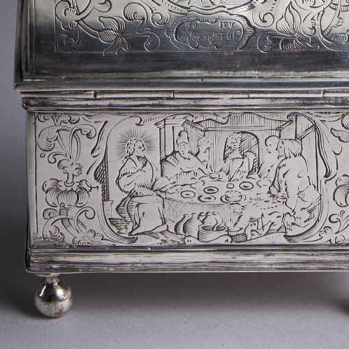 A MUSEUMGRADE MID17TH CENTURY DUTCH SILVER MARRIAGE COFFIN OR KNOTTEKISTJE CIRCA 1660 - ADDITIONAL PHOTO 6