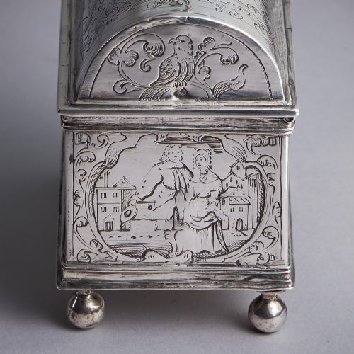 A MUSEUMGRADE MID17TH CENTURY DUTCH SILVER MARRIAGE COFFIN OR KNOTTEKISTJE CIRCA 1660 - ADDITIONAL PHOTO 9