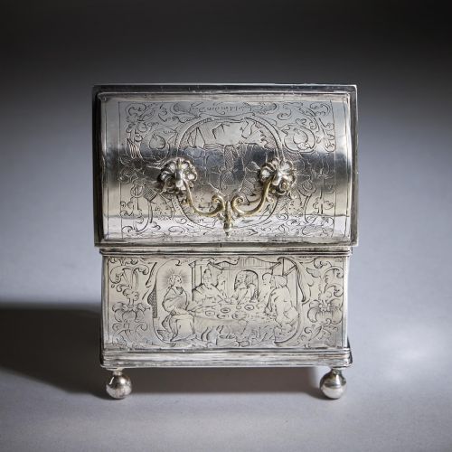 A MUSEUMGRADE MID17TH CENTURY DUTCH SILVER MARRIAGE COFFIN OR KNOTTEKISTJE CIRCA 1660 - ADDITIONAL PHOTO 14