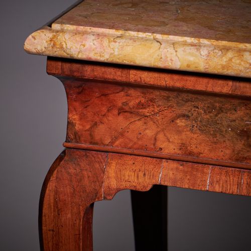 18TH CENTURY GEORGE II FIGURED WALNUT CONSOLE TABLE SIENNA BROCATELLE MARBLE - ADDITIONAL PHOTO 10