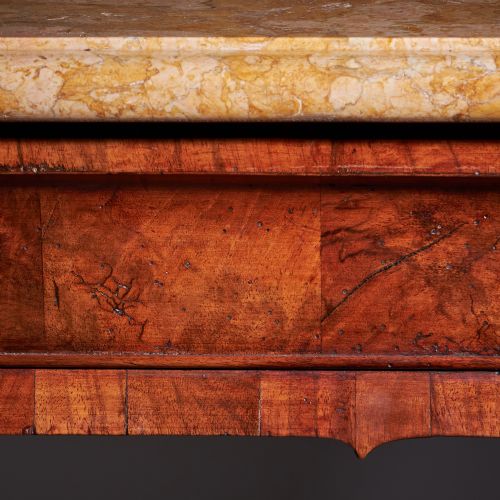 18TH CENTURY GEORGE II FIGURED WALNUT CONSOLE TABLE SIENNA BROCATELLE MARBLE - ADDITIONAL PHOTO 11