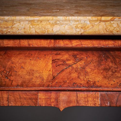18TH CENTURY GEORGE II FIGURED WALNUT CONSOLE TABLE SIENNA BROCATELLE MARBLE - ADDITIONAL PHOTO 12