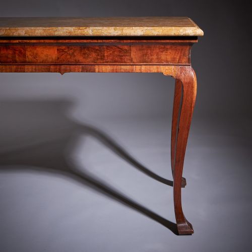 18TH CENTURY GEORGE II FIGURED WALNUT CONSOLE TABLE SIENNA BROCATELLE MARBLE - ADDITIONAL PHOTO 19