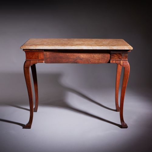 18TH CENTURY GEORGE II FIGURED WALNUT CONSOLE TABLE SIENNA BROCATELLE MARBLE - ADDITIONAL PHOTO 20
