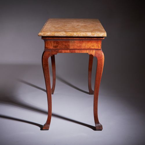 18TH CENTURY GEORGE II FIGURED WALNUT CONSOLE TABLE SIENNA BROCATELLE MARBLE - ADDITIONAL PHOTO 21
