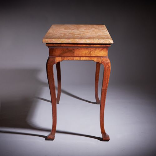 18TH CENTURY GEORGE II FIGURED WALNUT CONSOLE TABLE SIENNA BROCATELLE MARBLE - ADDITIONAL PHOTO 22