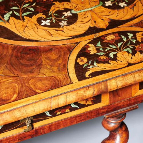HIGHLY IMPORTANT 17TH CENTURY CHARLES II FLORAL MARQUETRY TABLE BY GERRIT JENSEN - ADDITIONAL PHOTO 9