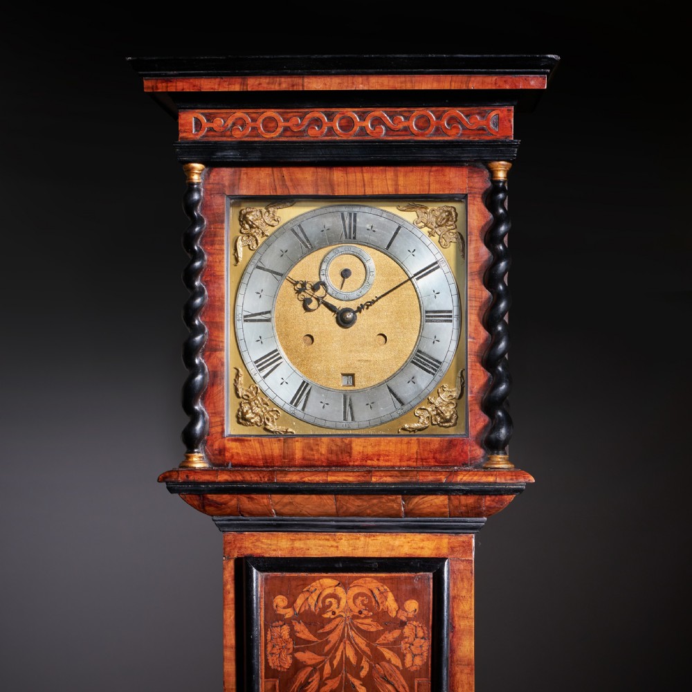 An Exceptional William and Mary 10 Inch Marquetry Longcase Clock by James Clowes, c. 1680 View V