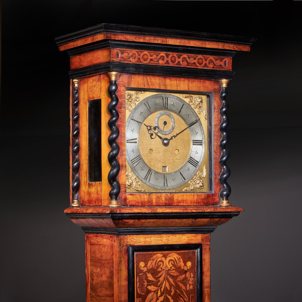 An Exceptional William and Mary 10 Inch Marquetry Longcase Clock by James Clowes, c. 1680 View VII