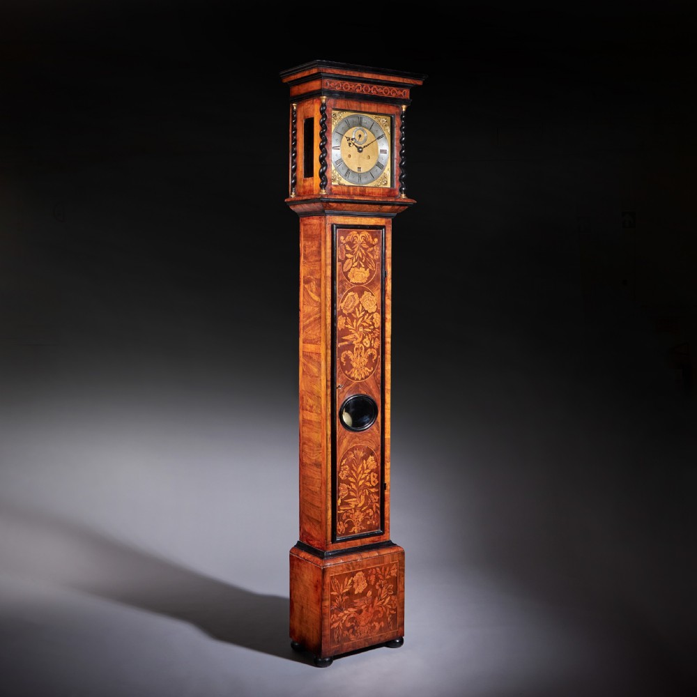 An Exceptional William and Mary 10 Inch Marquetry Longcase Clock by James Clowes, c. 1680 View X