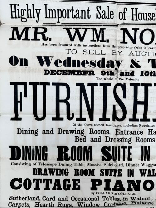 1885 VICTORIAN PRINTED AUCTION POSTER BRIMFIELD HEREFORDSHIRE FURNITURE 3 - ADDITIONAL PHOTO 3