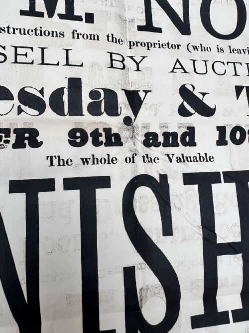 1885 VICTORIAN PRINTED AUCTION POSTER BRIMFIELD HEREFORDSHIRE FURNITURE 3 - ADDITIONAL PHOTO 7