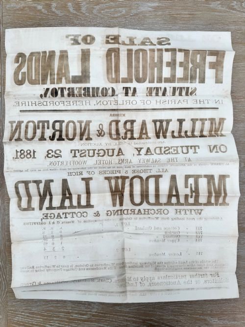 1881 VICTORIAN PRINTED AUCTION SALE POSTER ORLETON HEREFORDSHIRE LAND 4 - ADDITIONAL PHOTO 7