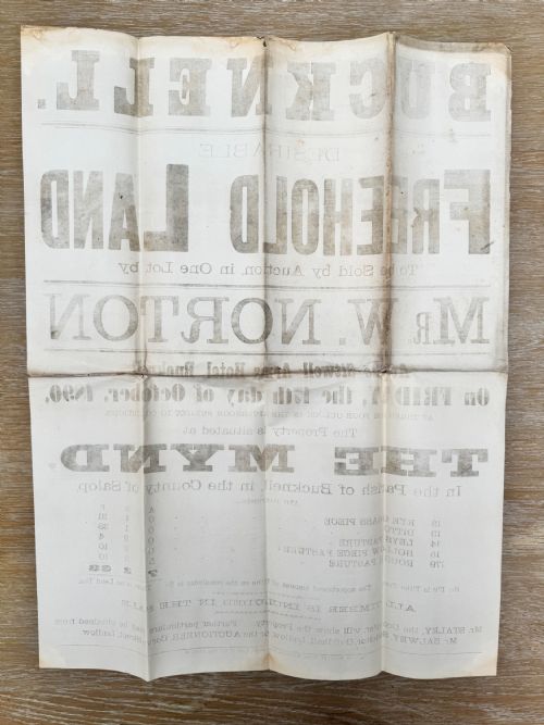 1890 VICTORIAN PRINTED AUCTION POSTER LAND BUCKNELL SHROPSHIRE 5 - ADDITIONAL PHOTO 5