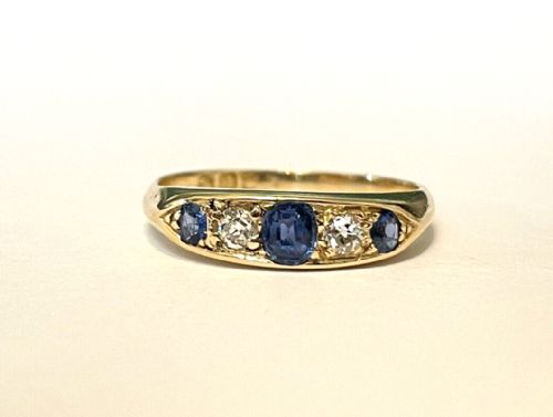 Antique 18ct Edwardian Sapphire & Diamond Ring