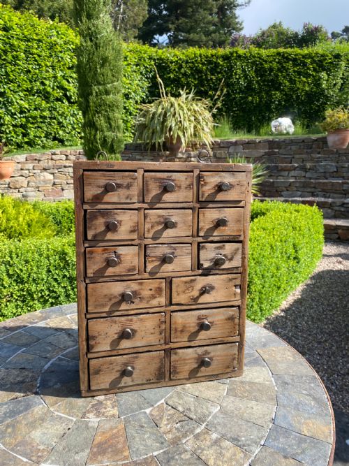 PINE BANK OF DRAWERS