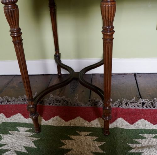 VICTORIAN ROSEWOOD AND BRASS STRUNG WRITING DESK BY COLLINSON LOCK OF LONDON - ADDITIONAL PHOTO 8