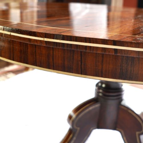 FINE REGENCY ROSEWOOD AND IVORY INLAID CIRCULAR TILTTOP CENTRE TABLE - ADDITIONAL PHOTO 10