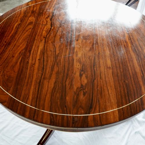 FINE REGENCY ROSEWOOD AND IVORY INLAID CIRCULAR TILTTOP CENTRE TABLE - ADDITIONAL PHOTO 4