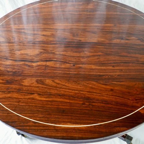 FINE REGENCY ROSEWOOD AND IVORY INLAID CIRCULAR TILTTOP CENTRE TABLE - ADDITIONAL PHOTO 5