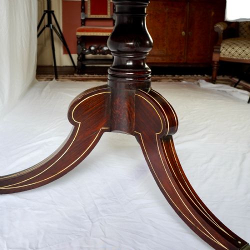 FINE REGENCY ROSEWOOD AND IVORY INLAID CIRCULAR TILTTOP CENTRE TABLE - ADDITIONAL PHOTO 6