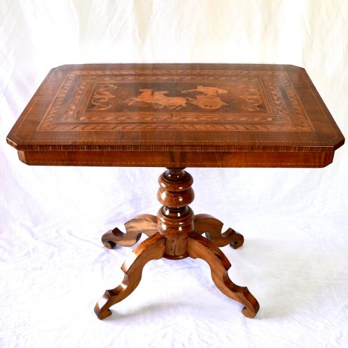 FINE 19THCENTURY ITALIAN NEOCLASSICAL MARQUETRY WALNUT CENTRE TABLE - ADDITIONAL PHOTO 1