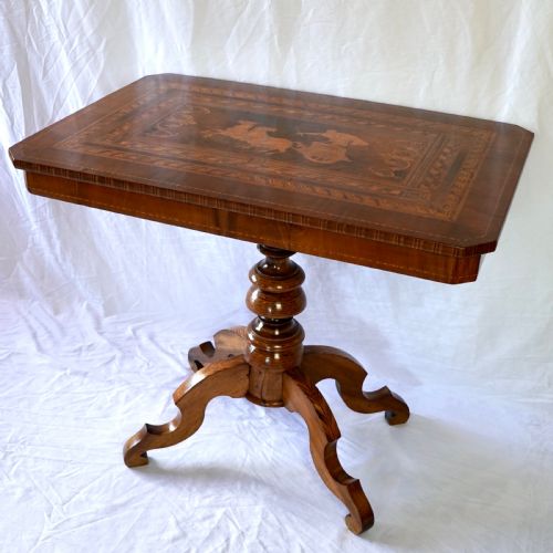 FINE 19THCENTURY ITALIAN NEOCLASSICAL MARQUETRY WALNUT CENTRE TABLE - ADDITIONAL PHOTO 4