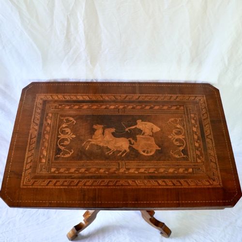 FINE 19THCENTURY ITALIAN NEOCLASSICAL MARQUETRY WALNUT CENTRE TABLE - ADDITIONAL PHOTO 6