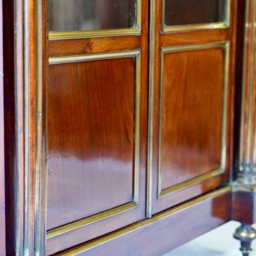 FRENCH DIRECTOIRE STYLE MAHOGANY GLAZED DISPLAY VITRINE CABINET - ADDITIONAL PHOTO 4