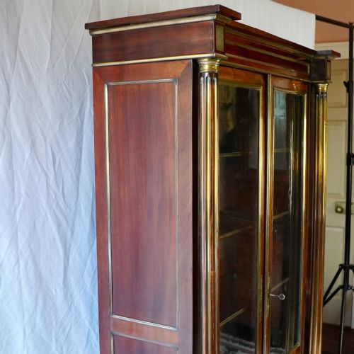 FRENCH DIRECTOIRE STYLE MAHOGANY GLAZED DISPLAY VITRINE CABINET - ADDITIONAL PHOTO 14