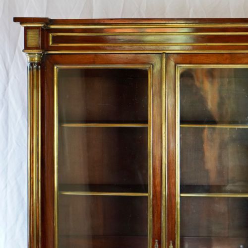 FRENCH DIRECTOIRE STYLE MAHOGANY GLAZED DISPLAY VITRINE CABINET - ADDITIONAL PHOTO 17