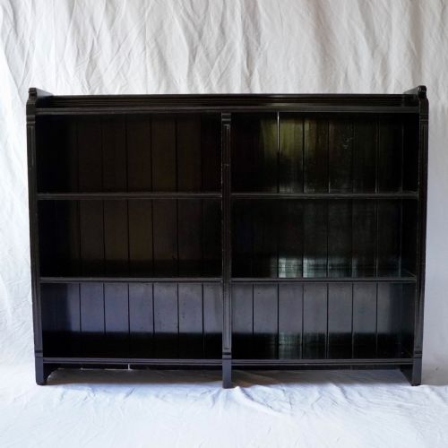 VICTORIAN EBONISED OPEN BOOKCASE BY STORY TRIGGS LONDON - ADDITIONAL PHOTO 1