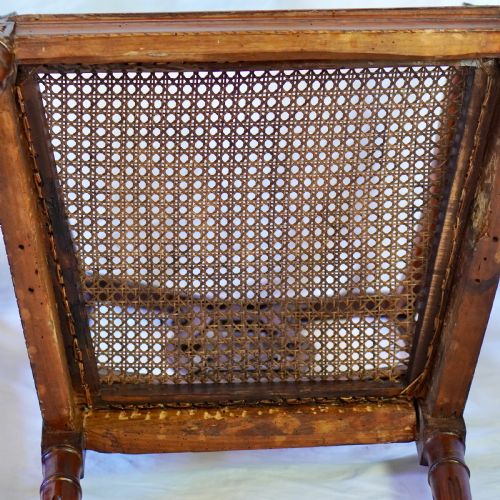 PAIR OF 19TH CENTURY LYRE BACK OPEN ARMCHAIRS - ADDITIONAL PHOTO 13