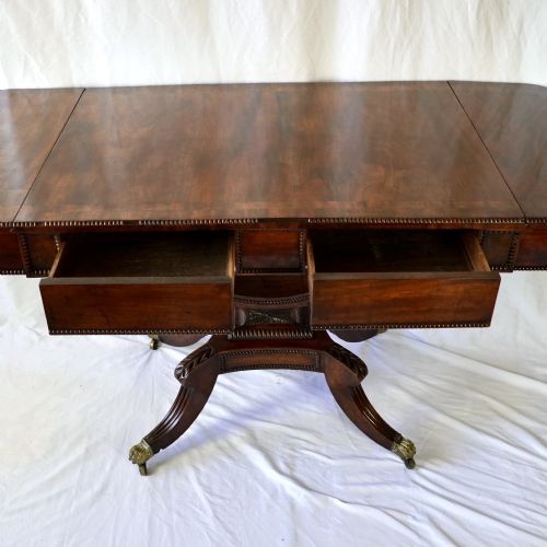 FINE REGENCY MAHOGANY SOFA TABLE IN THE MANNER OF WILLIAM TROTTER - ADDITIONAL PHOTO 2