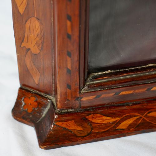 LATE 18TH EARLY 19TH CENTURY DUTCH FLORAL MARQUETRY GLAZED DISPLAY CABINET - ADDITIONAL PHOTO 13